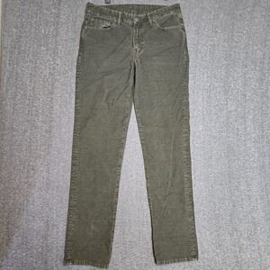 American Eagle Corduroy Pants Mens Size 32x34 Olive Cotton Original Straight Fit